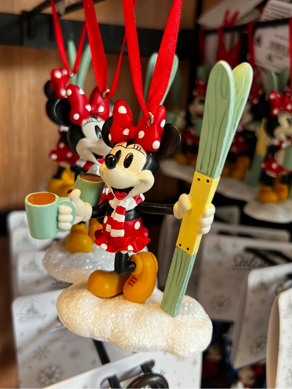 Disney Parks 2026 Skiing Minnie Mouse Christmas Ornament NEW